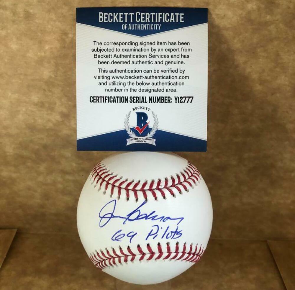 JOHN GELNAR 69 PILOTS SIGNED AUTOGRAPHED M.L. BASEBALL BECKETT Y12777