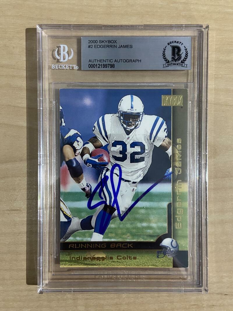 2000 SKYBOX EDGERRIN JAMES COLTS BECKETT AUTHENTIC AUTOGRAPH