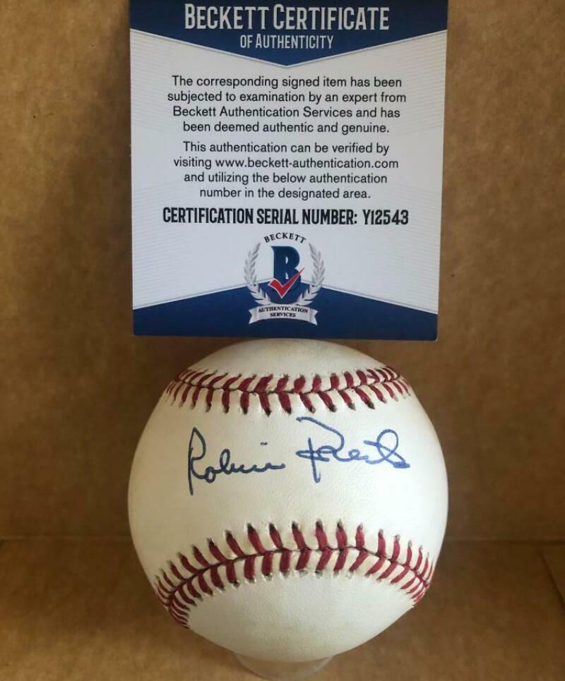 ROBIN ROBERTS PHILADELPHIA PHILLIES SIGNED AUTO VINTAGE N.L. BASEBALL BECKETT Y1