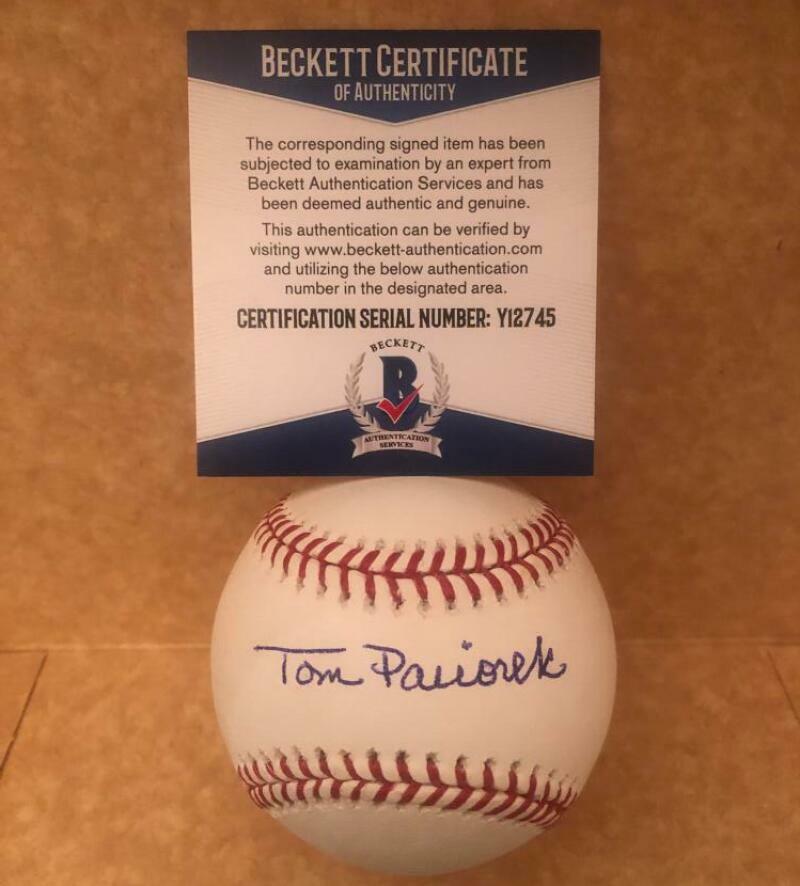 TOM PACIOREK SEATTLE MARINERS SIGNED AUTOGRAPHED M.L. BASEBALL BECKETT Y12745