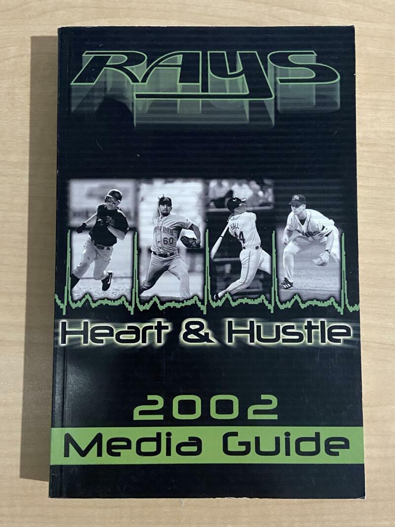 2002 TAMPA BAY RAYS MEDIA GUIDE HEART & HUSTLE COVER 448 PAGES COLLECTIBLE MEMORABILIA