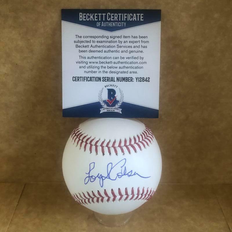 LOYD COLSON NEW YORK YANKEES SIGNED AUTOGRAPHED M.L. BASEBALL BECKETT Y12842