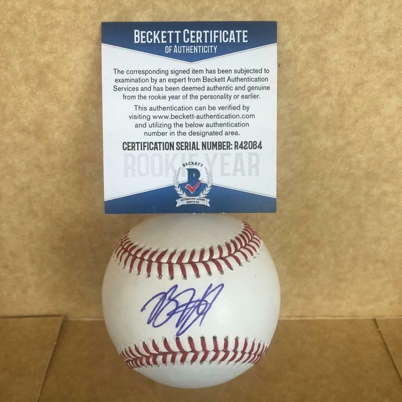 BRENT HONEYWELL TAMPA BAY RAYS SIGNED AUTOGRAPHED M.L. BASEBALL BECKETT R42064