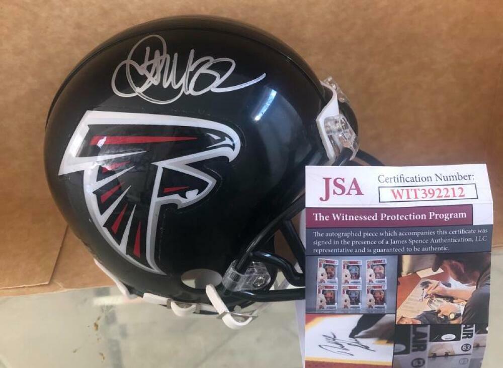 JAMAL ANDERSON ATLANTA FALCONS SIGNED AUTOGRAPHED MINI HELMET JSA WIT392212