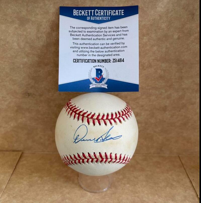 DUKE SIMS CLEVELAND INDIANS SIGNED AUTOGRAPHED A.L. BASEBALL BECKETT Z51464