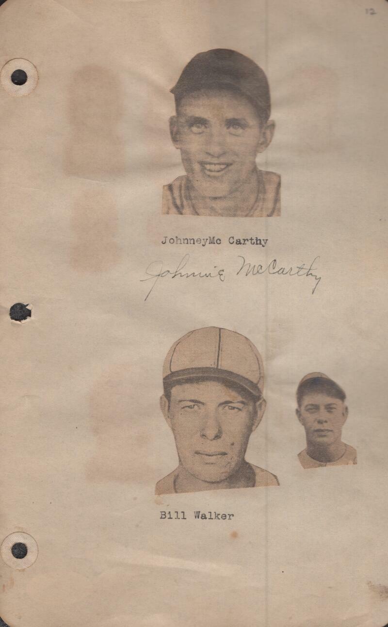 JOHNNEY MCCARTHY GIANTS/BRAVES SIGNED ORIGINAL 1935 SCRAP BOOK BSA Z51362