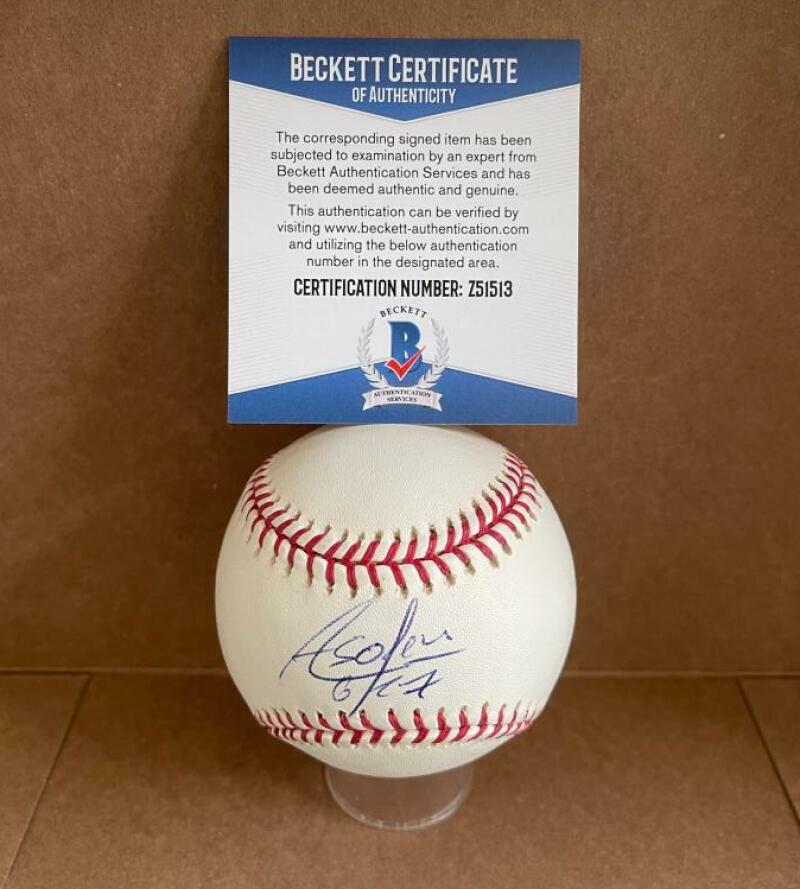 ALAY SOLER NEW YORK METS/CUBA SIGNED AUTO M.L. BASEBALL BECKETT Z515213