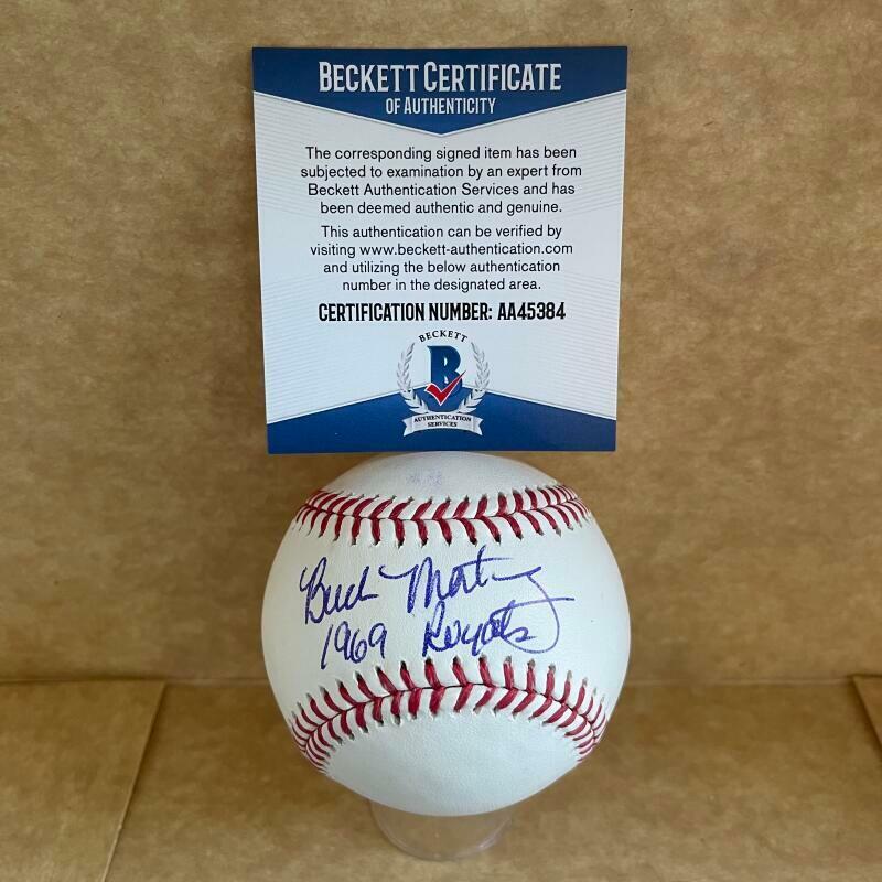 BUCK MARTINEZ 1969 ROYALS SIGNED AUTOGRAPHED M.L. BASEBALL BECKETT AA45384