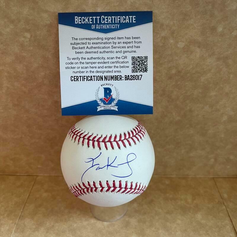 IAN KENNEDY TEXAS RANGERS SIGNED AUTOGRAPHED M.L. BASEBALL BECKETT BA26017