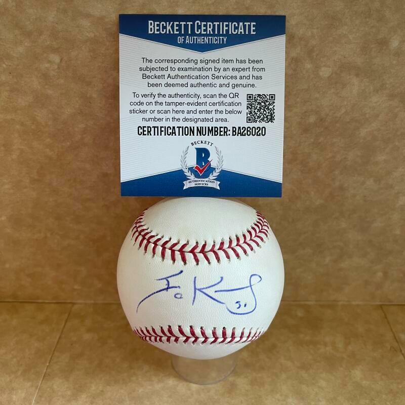 IAN KENNEDY DIAMONDBACKS/RANGERS SIGNED AUTO M.L. BASEBALL BECKETT BA26020