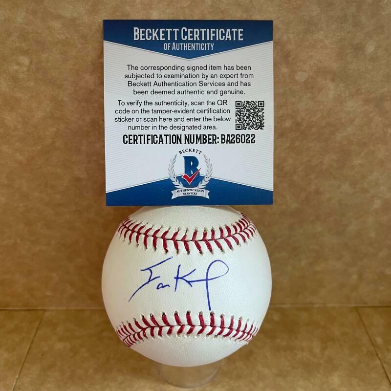 IAN KENNEDY YANKEES/RANGERS SIGNED AUTO M.L. BASEBALL BECKETT BA26022