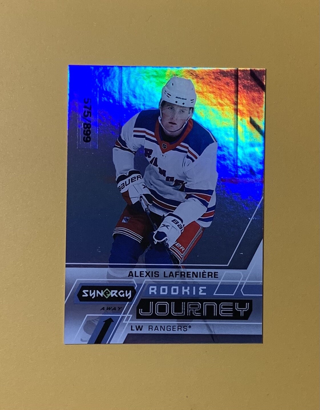 2020-21 UPPER DECK SYNERGY ALEXIS LAFRENIÈRE AWAY ROOKIE JOURNEY /899 RANGERS