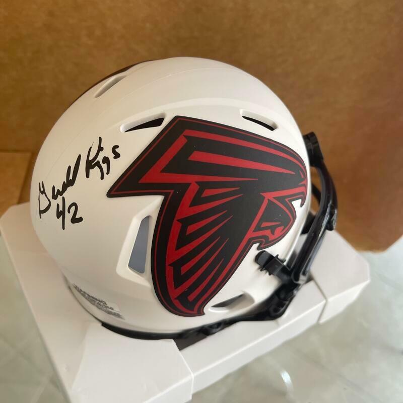 GERALD RIGGS ATLANTA FALCONS #42 SIGNED AUTOGRAPHED LUNAR MINI HELMET W/ COA