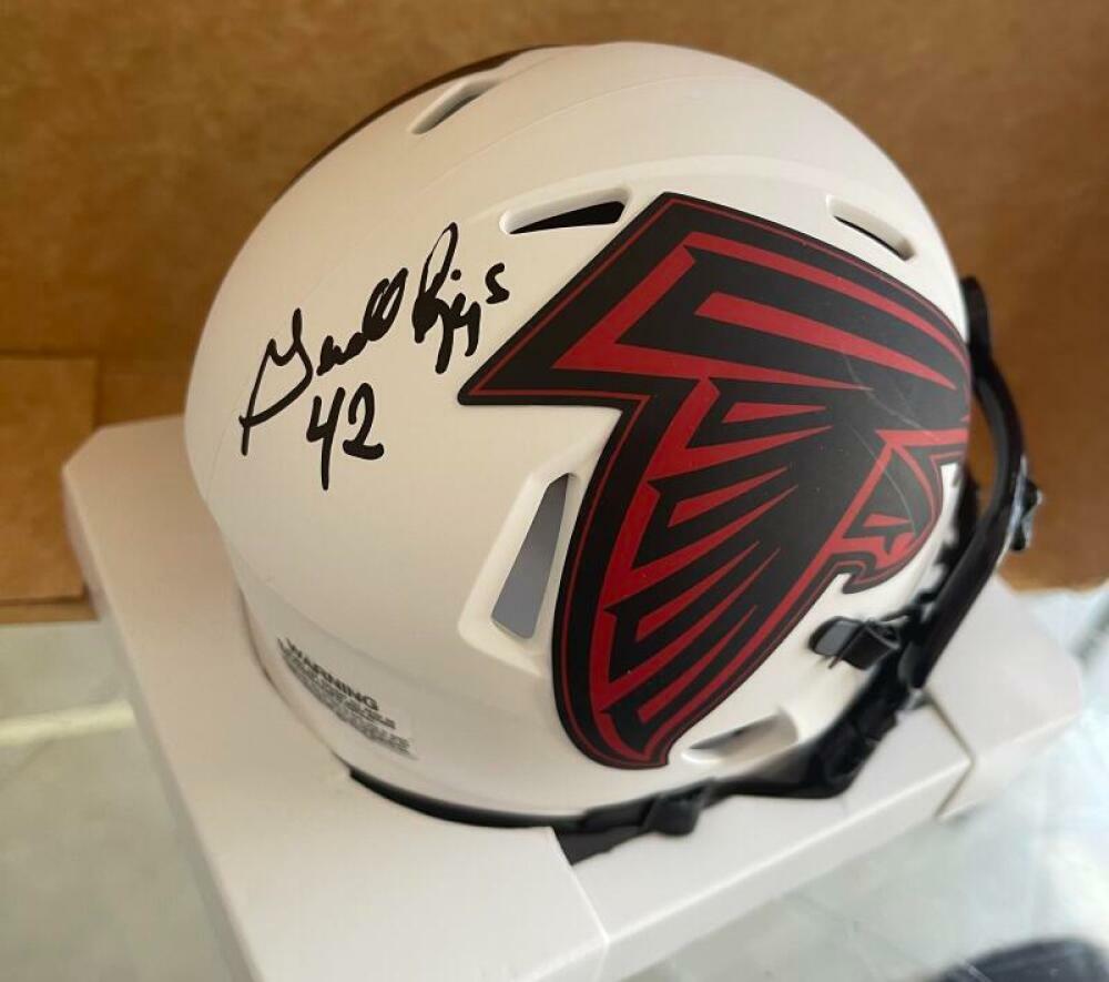 GERALD RIGGS ATLANTA FALCONS #42 SIGNED AUTOGRAPHED LUNAR MINI HELMET W/ COA
