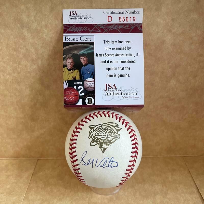 BOBBY VALENTINE METS 9-11 SIGNED AUTO 2000 WORLD SERIES BASEBALLL JSA D55619