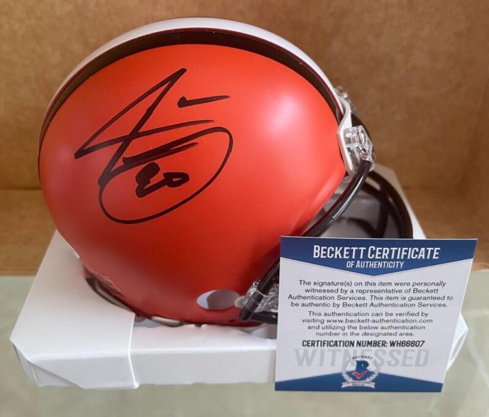 JARVIS LANDRY CLEVELAND BROWNS SIGNED RIDDELL MINI HELMET BECKETT WITNESS