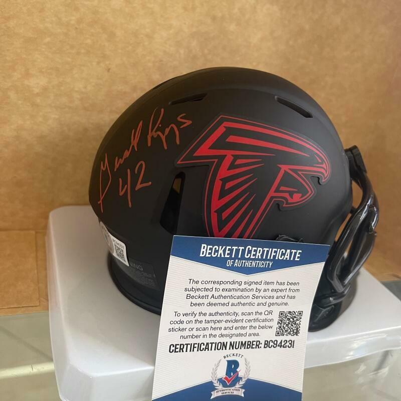 GERALD RIGGS ATLANTA FALCONS SIGNED ECLIPSE MINI HELMET BAS BC94231