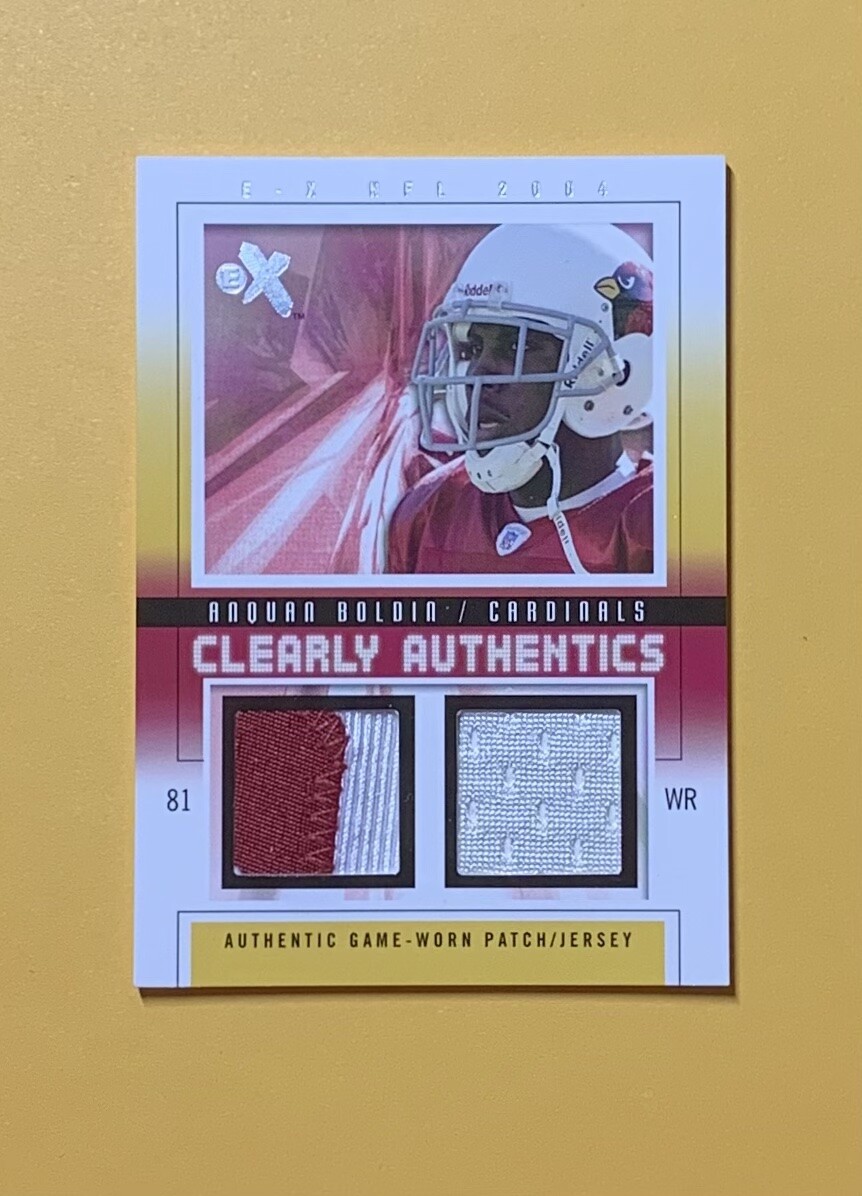 2005 FLEER SKYBOX ANQUAN BOLDIN CLEARLY AUTHENTICS RELIC /44 #CA-AB CARDINALS