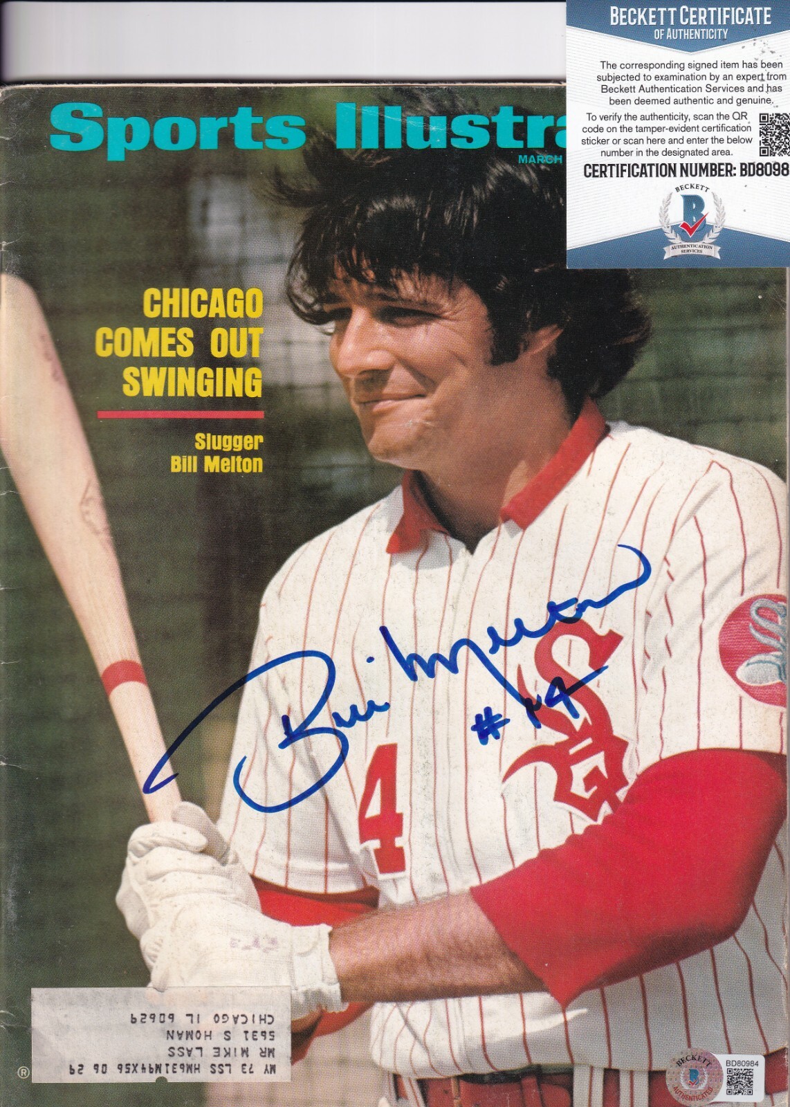 BILL MELTON signed (CHICAGO WHITE SOX) Sports Illustrated magazine BAS BD80984