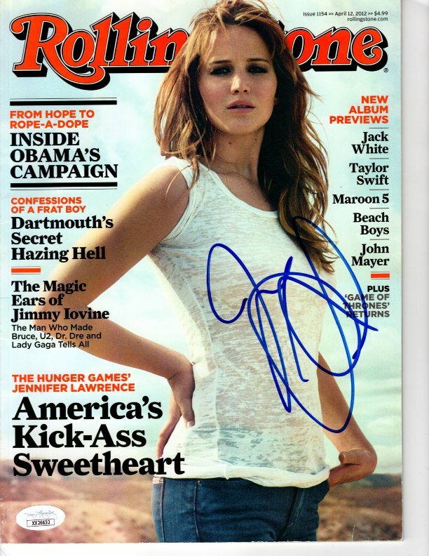 JENNIFER LAWRENCE signed ROLLING STONE magazine JSA LOA