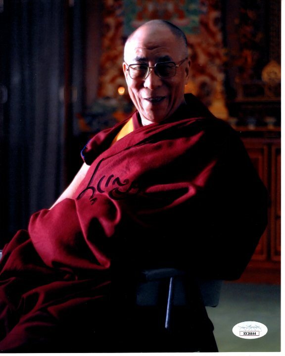 DALAI LAMA signed 8x10 photo JSA LOA ( TENZIN GYATSO 14TH )