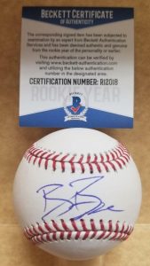 BEAU BURROWS DETROIT TIGERS ROOKIE YEAR SIGNED M.L. BASEBALL BECKETT R12018 COLLECTIBLE MEMORABILIA