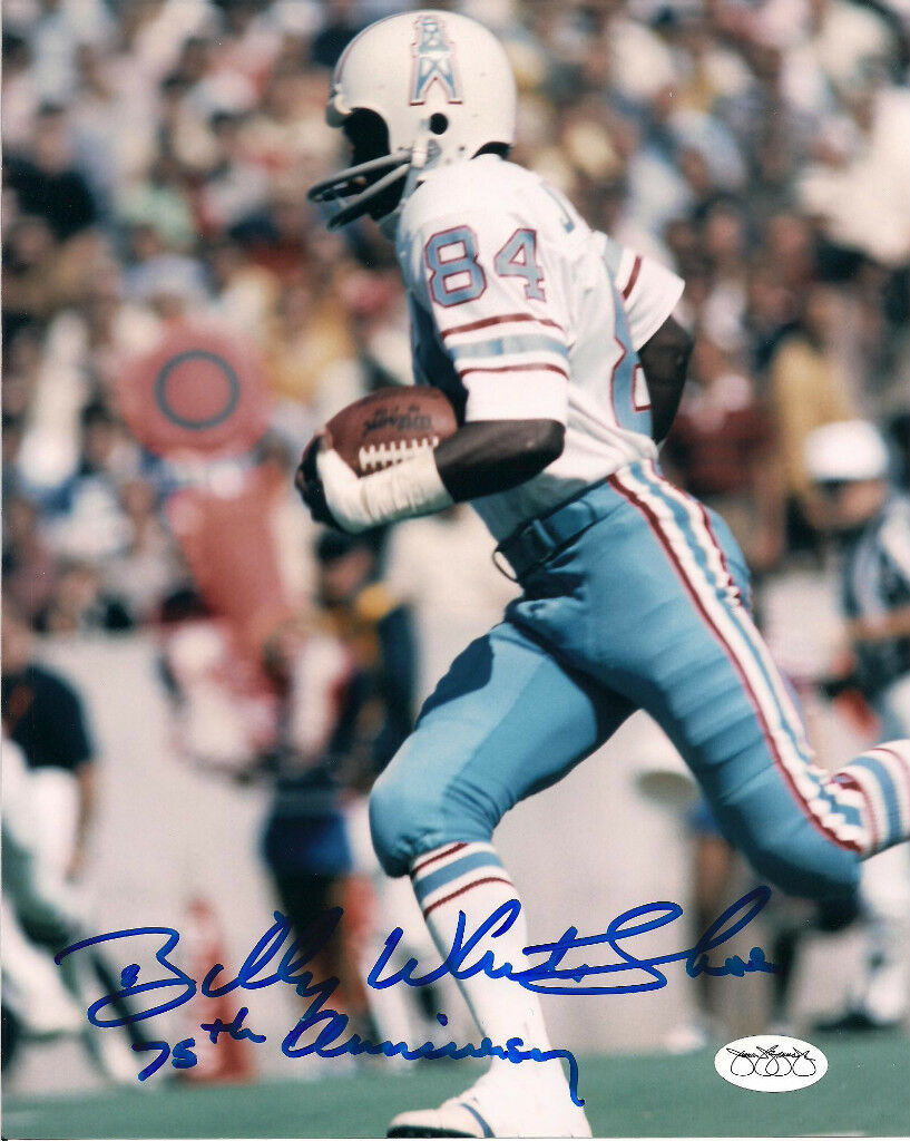 BILLY WHITE SHOES JOHNSON HOUSTON OILERS SIGNED 8X10 PHOTO W JSA   Billy 8220 White Shoes 8221 Johnson Houston Oilers Signed 8x10 Photo W Jsa Autograph Collectible Memorabilia 370571158393 