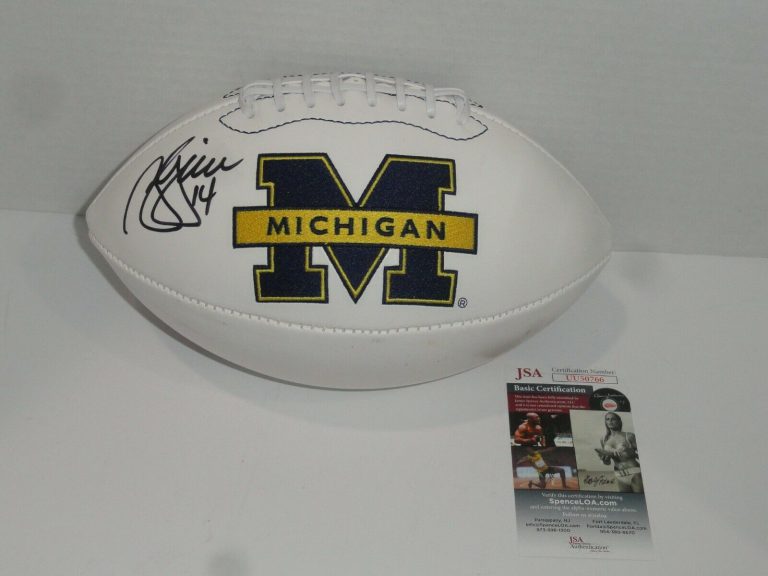 BRIAN GRIESE SIGNED MICHIGAN WOLVERINES LOGO FOOTBALL AUTOGRAPHED JSA COA COLLECTIBLE MEMORABILIA