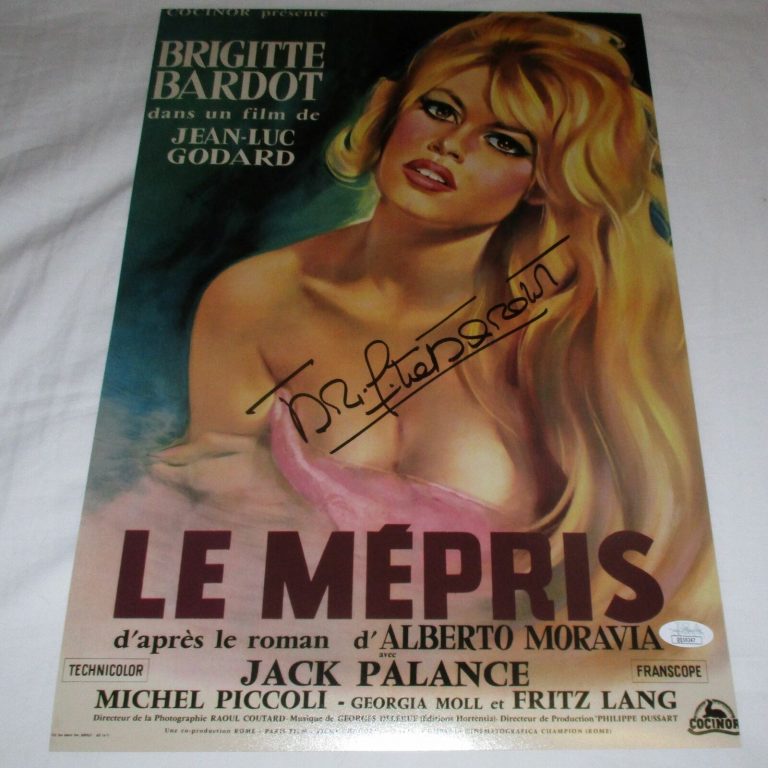 BRIGITTE BARDOT SIGNED LE MEPRIS CONTEMPT 12X18 MOVIE POSTER JSA COLLECTIBLE MEMORABILIA