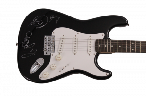COLDPLAY FULL BAND (X4) SIGNED AUTOGRAPH FENDER ELECTRIC GUITAR CHRIS MARTIN JSA COLLECTIBLE MEMORABILIA