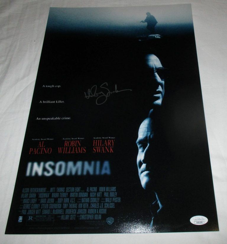 HILARY SWANK SIGNED INSOMNIA 12X18 MOVIE POSTER JSA COLLECTIBLE MEMORABILIA