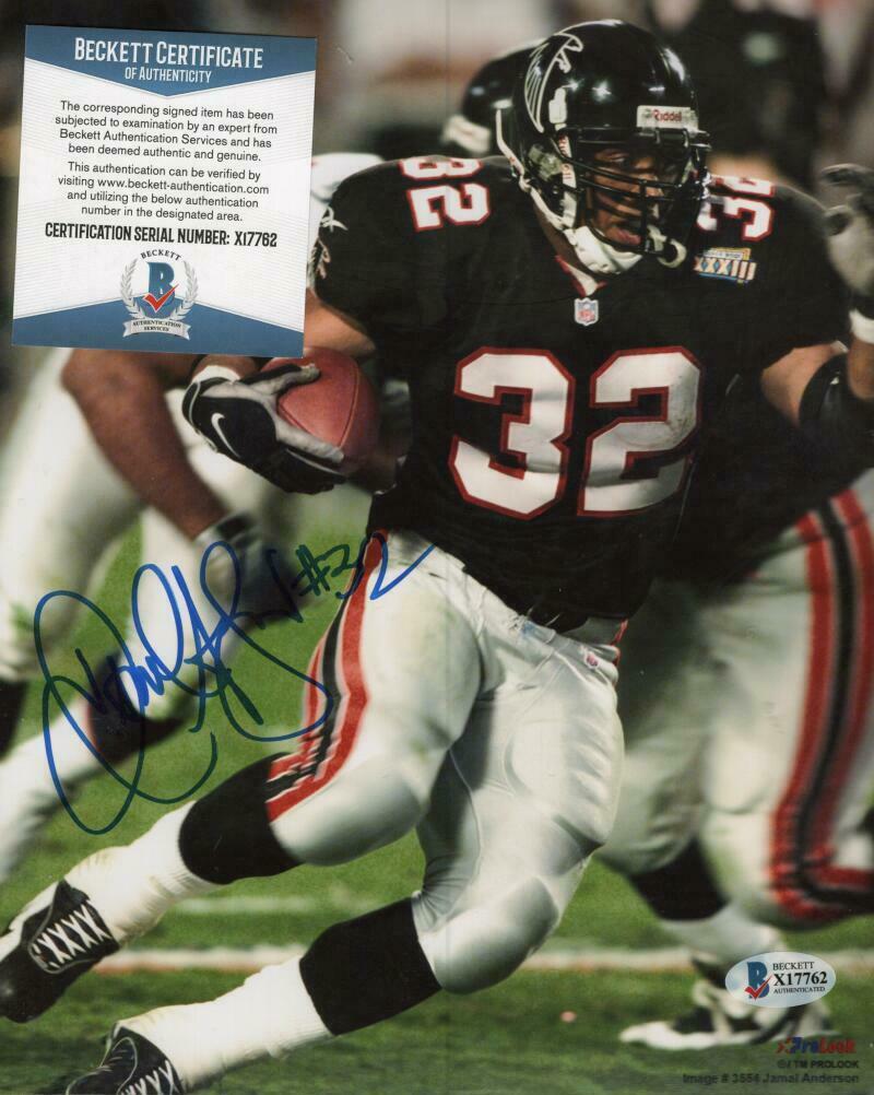 Jamal Anderson Autographed Signed Atlanta Falcons 8X10 Photo Beckett