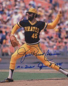 JOHN RICHARD CANDELARIA PIRATES MLB DEBUT DATED SIGNED AUTOGRAPHED 8X10 PHOTO W/ COLLECTIBLE MEMORABILIA