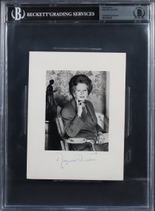 MARGARET THATCHER AUTHENTIC SIGNED MOUNTED 6×7.75 PHOTO AUTOGRAPHED BAS SLABBED COLLECTIBLE MEMORABILIA