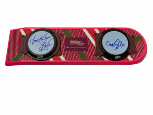 MICHAEL J FOX CHRISTOPHER LLOYD SIGNED BACK TO THE FUTURE HOVERBOARD BECKETT 102 COLLECTIBLE MEMORABILIA
