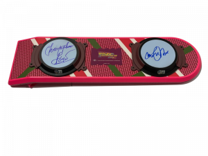 MICHAEL J FOX CHRISTOPHER LLOYD SIGNED BACK TO THE FUTURE HOVERBOARD BECKETT 103 COLLECTIBLE MEMORABILIA