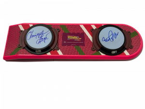 MICHAEL J FOX CHRISTOPHER LLOYD SIGNED BACK TO THE FUTURE HOVERBOARD BECKETT 104 COLLECTIBLE MEMORABILIA