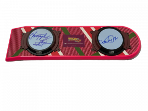 MICHAEL J FOX CHRISTOPHER LLOYD SIGNED BACK TO THE FUTURE HOVERBOARD BECKETT 112 COLLECTIBLE MEMORABILIA