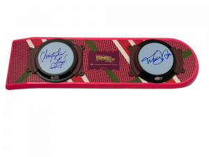 MICHAEL J FOX CHRISTOPHER LLOYD SIGNED BACK TO THE FUTURE HOVERBOARD BECKETT 119 COLLECTIBLE MEMORABILIA