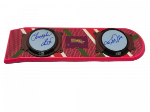 MICHAEL J FOX CHRISTOPHER LLOYD SIGNED BACK TO THE FUTURE HOVERBOARD BECKETT 131 COLLECTIBLE MEMORABILIA