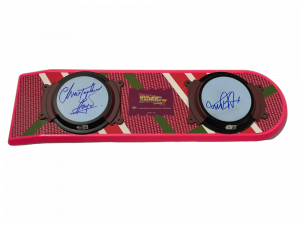 MICHAEL J FOX CHRISTOPHER LLOYD SIGNED BACK TO THE FUTURE HOVERBOARD BECKETT 141 COLLECTIBLE MEMORABILIA