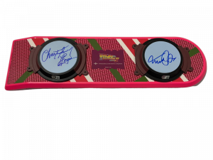 MICHAEL J FOX CHRISTOPHER LLOYD SIGNED BACK TO THE FUTURE HOVERBOARD BECKETT 147 COLLECTIBLE MEMORABILIA