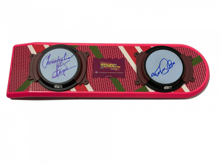 MICHAEL J FOX CHRISTOPHER LLOYD SIGNED BACK TO THE FUTURE HOVERBOARD BECKETT 67 COLLECTIBLE MEMORABILIA