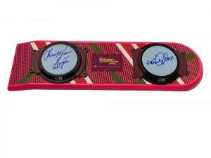 MICHAEL J FOX CHRISTOPHER LLOYD SIGNED BACK TO THE FUTURE HOVERBOARD BECKETT 71 COLLECTIBLE MEMORABILIA