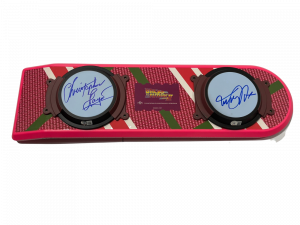 MICHAEL J FOX CHRISTOPHER LLOYD SIGNED BACK TO THE FUTURE HOVERBOARD BECKETT 72 COLLECTIBLE MEMORABILIA