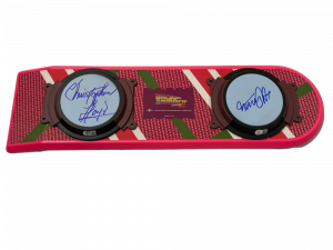 MICHAEL J FOX CHRISTOPHER LLOYD SIGNED BACK TO THE FUTURE HOVERBOARD BECKETT 77 COLLECTIBLE MEMORABILIA