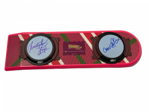 MICHAEL J FOX CHRISTOPHER LLOYD SIGNED BACK TO THE FUTURE HOVERBOARD BECKETT 78 COLLECTIBLE MEMORABILIA