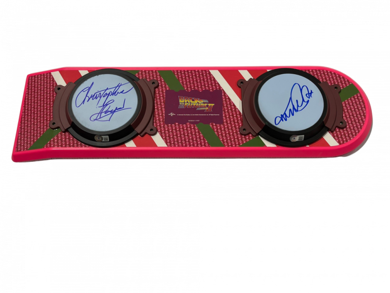 MICHAEL J FOX CHRISTOPHER LLOYD SIGNED BACK TO THE FUTURE HOVERBOARD BECKETT 98 COLLECTIBLE MEMORABILIA