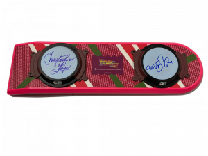 MICHAEL J FOX CHRISTOPHER LLOYD SIGNED BACK TO THE FUTURE HOVERBOARD BECKETT 99 COLLECTIBLE MEMORABILIA