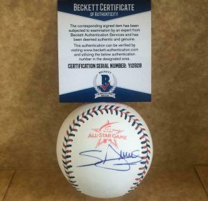 MIGUEL SANO MINNESOTA TWINS SIGNED 2017 ALL STAR GAME BASEBALL BECKETT Y12928 COLLECTIBLE MEMORABILIA